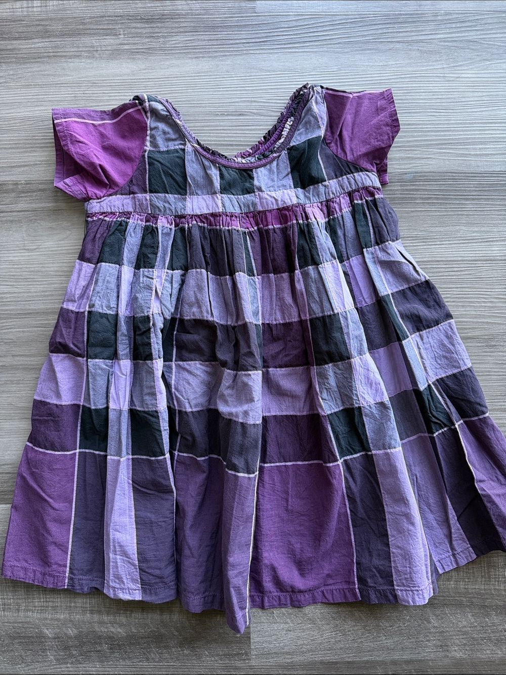 Burberry Purple Plaid Short Sleeve Dress